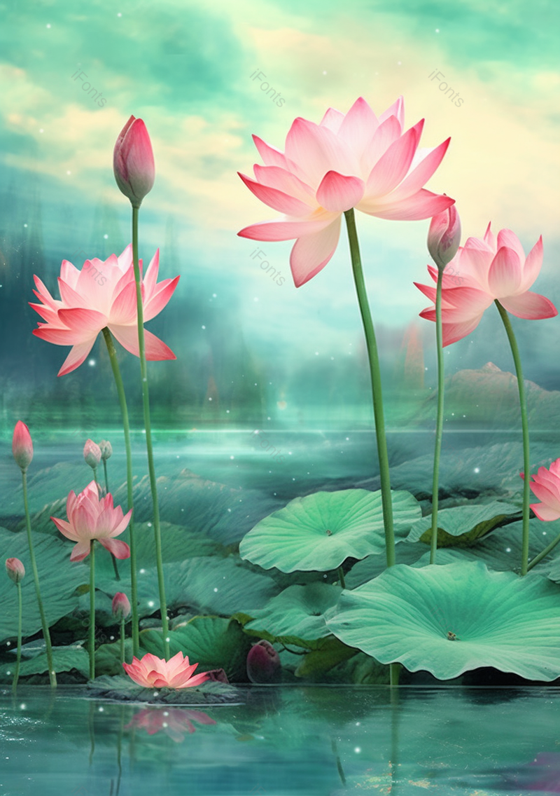 粉色荷花植物插画,插画/手绘图,插画/手绘图库,插画/手绘图下载,插画/手绘